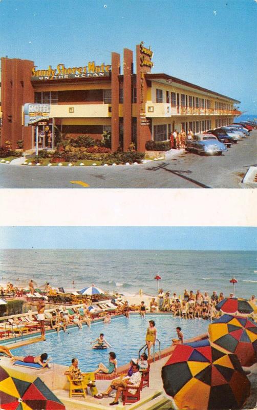 Miami Beach Florida 1950s Postcard Sandy Shores Motel 