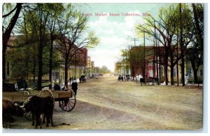 c1910's South Market Street Business Section Columbus Mississippi MS Postcard