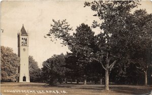 G46/ Ames Iowa RPPC Postcard c1920s Campus Scene Tower College