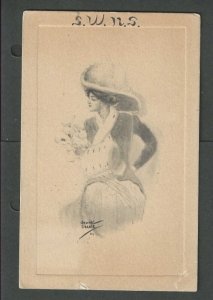 Ca 1912 Post Card Pretty Woman