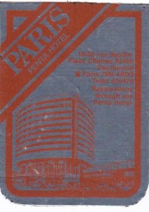 France Paris Penta Hotel Vintage Luggage Label sk3545