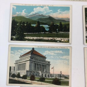 9 Vintage Postcards , N.H. , P.A. , Vermont Mass. Phostint Unused Colored 