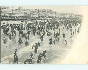 Unused Pre-1907 HUNDREDS OF BATHERS IN OCEAN Atlantic City NJ t3321