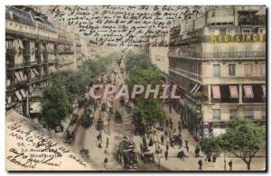 Old Postcard Paris Montmartre Boulevard