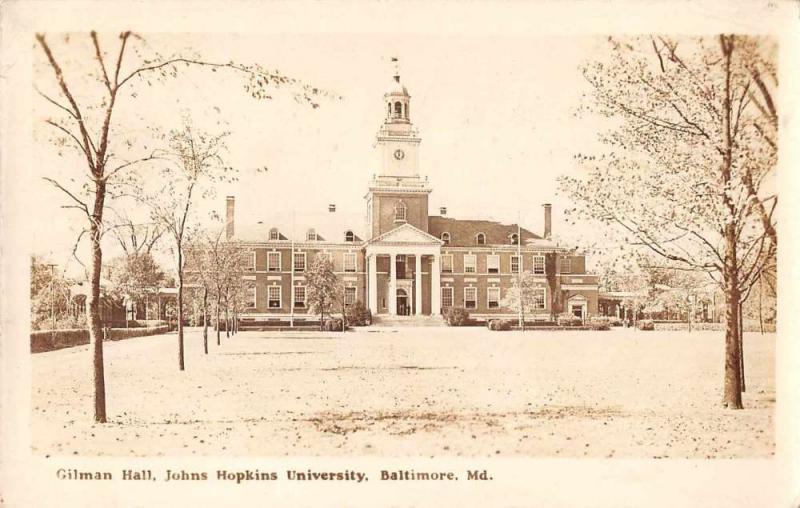 Baltimore Maryland Hopkins University Gilman Hall Real Photo Postcard J60049