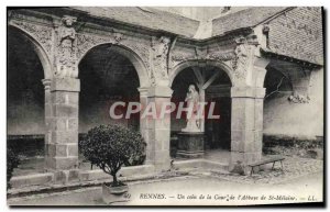 Old Postcard Rennes A Corner Of The Court Of I & # 39Abbaye From St Melaine