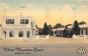 H93/ Springerville Arizona Postcard Linen White Mountain Court  7