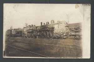 Ca 1910 RPPC Trains Steam Locomotive W/Flat Car Mint Has Wear