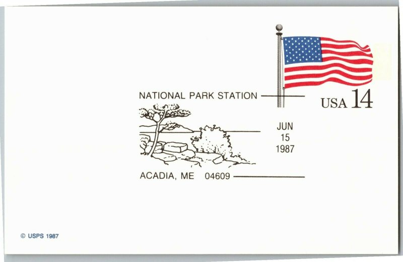 National Park Station Acadia ME c1987 U.S. Postal Service Postcard C68