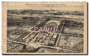 Postcard Old Paris Map perspective of I Royal Military School