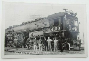 4100 MALLET TRAIN w/ CREW S.P.R.R railway railroad RPPC VINTAGE PHOTO POSTCARD