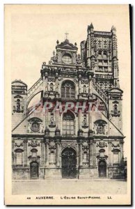 Old Postcard Auxerre L & # 39Eglise Saint Pierre