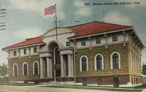 Masonic Temple Postcard Salt Lake City UT Free Masonry Scottish Rite