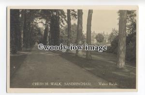 tq1633 - Norfolk - Early View down the Church Walk, at Sandringham - Postcard