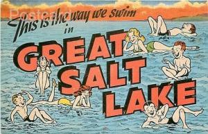 UT, Utah, Great Salt Lake, Large Letter, E.C. Kropp No. 8841