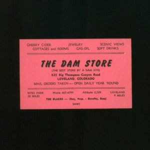 The Dam Store Loveland Colorado Vintage Business Card