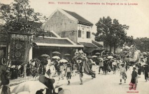 PC CPA VIETNAM, INDO CHINA, TONKIN, HANOI, PROCESSION, Postcard (b20360)