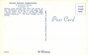 Portsmouth Virginia 1960s Postcard Holiday Marinas International 
