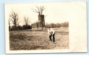 *USA American College Football Player Antique Vintage Real Photo Postcard C85