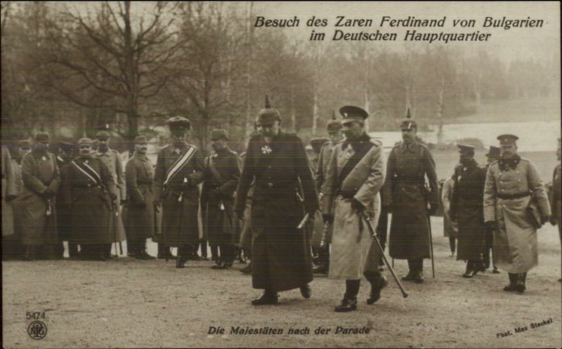 Visit of King Ferdinand to German Headquarters 1917 Used Real Photo Postcard