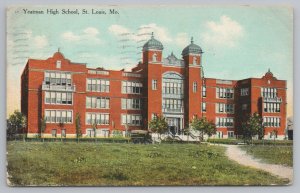 St Louis Missouri~Yeatman High School Front View~Vintage Postcard