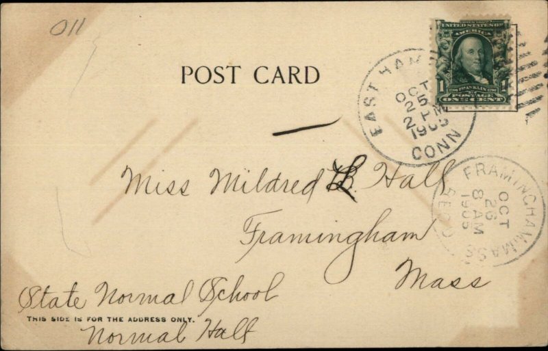 East Hampton CT Women in Row Boat c1905 Postcard