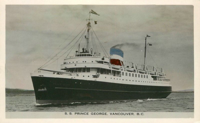 Postcard RPPC SS Prince George Canada Vancouver 23-9505