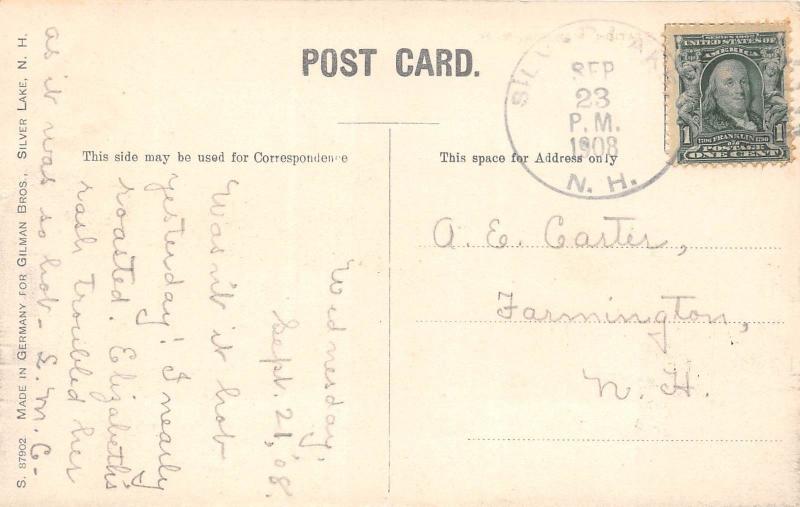 E8/ Madison New Hampshire Postcard 1908 Railroad Depot 2