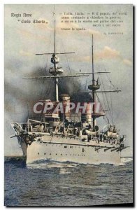 Old Postcard Boat War Regia Nave Carlo Alberto