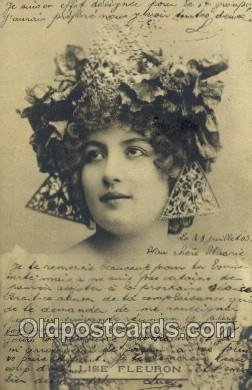 Lise Fleuron Foreign Film Stars 1903 writing on front, postal used 1903