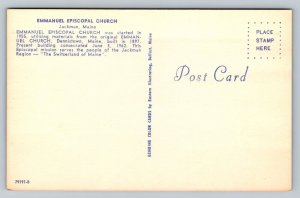 Emmanuel Episcopal Church Jackman Maine ME Vintage Unposted Postcard