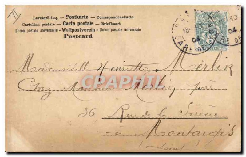 Old Postcard Fantaisie Letters Letter M