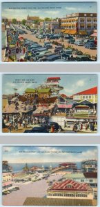 3 Postcards OLD ORCHARD BEACH, ME ~ Street Scene AMUSEMENT PARK Noah's Ark 1940s