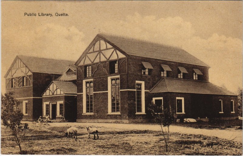 PC PAKISTAN, QUETTA, PUBLIC LIBRARY, Vintage Postcard (b43195)