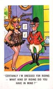 Country Posh Horse Riders Fox Hunting Suspenders Comic Humour Postcard