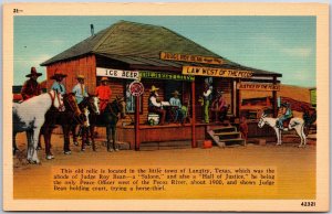 Langtry Texas TX, Judge Roy Bean, Justice of the Peace, Court, Vintage Postcard