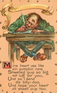 Artist C-1910 Valentine Saying Tuck German Man writing Postcard 21-2878