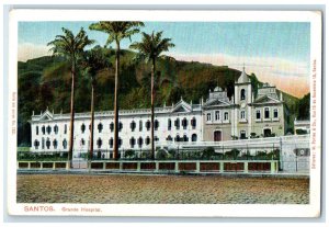 c1930's Front View Grande Hospital Santos Brazil Unposted Vintage Postcard