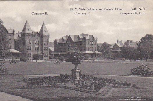 Company B C D E and F State Soldiers Home Bath New York Albertype