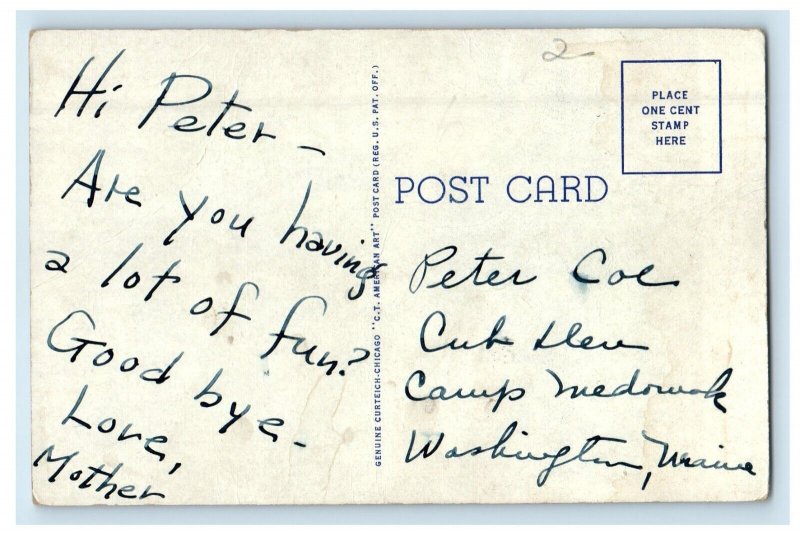 c1930's U.S Mail Boat Tonimar And Sophie C Wolfeboro New Hampshire NH Postcard