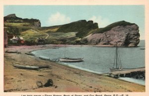 Vintage Postcard 1920's Les Trois Soeurs Three Sisters Peak of Dawn & Cap Barre
