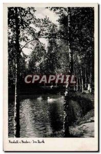 Postcard Old Rasdall i Baden Im Park Swan