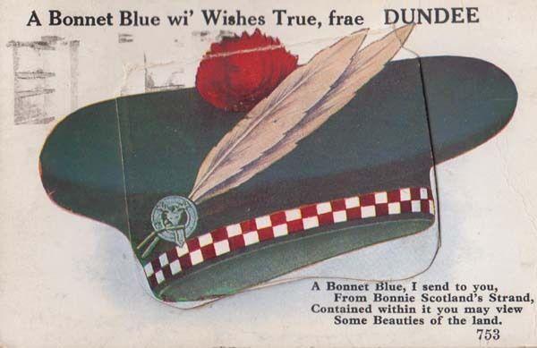 Dundee Scottish Bonnet Hat Novelty Folding Antique Postcard