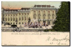 Postcard Old Schonbrunn Wien Die rechte Fontaien im kk His Schlosshofe