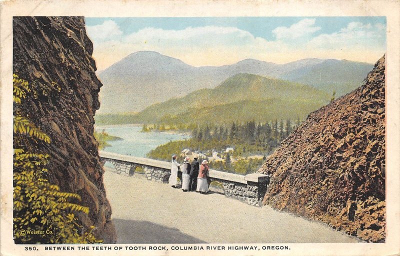 Columbia River Highway Oregon 1920s Postcard Teeth Of Tooth Rock