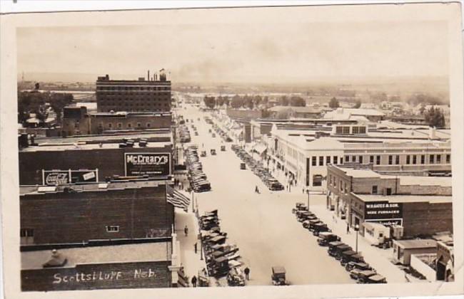 Nebraska Scottsbluff Main Street Scene Coca Cola Sign 1926 Real Photo