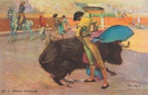 Bullfighting in Spain - Media Veronica - Artist Signed - DB