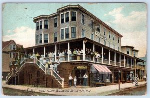 1911 HOTEL ALDINE WESTCOTT CONFECTIONERY WILDWOOD NJ ROTOGRAPH ANTIQUE POSTCARD