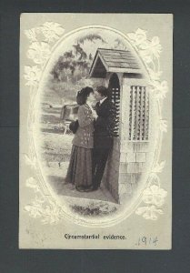 1914 Romantic Couple Circumstantial Evicence Embossed