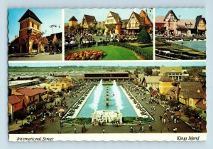 Vintage Kings Island Amusement International Street Cincinnati, OH Postcard #H